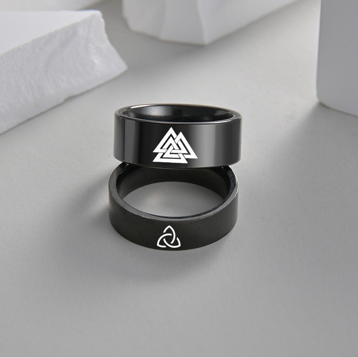 8g Weight Vacuum Plating Gold Plating Process Basic Cross Sun Eye 201 Stainless Steel Plating Black Plated Men'S Rings