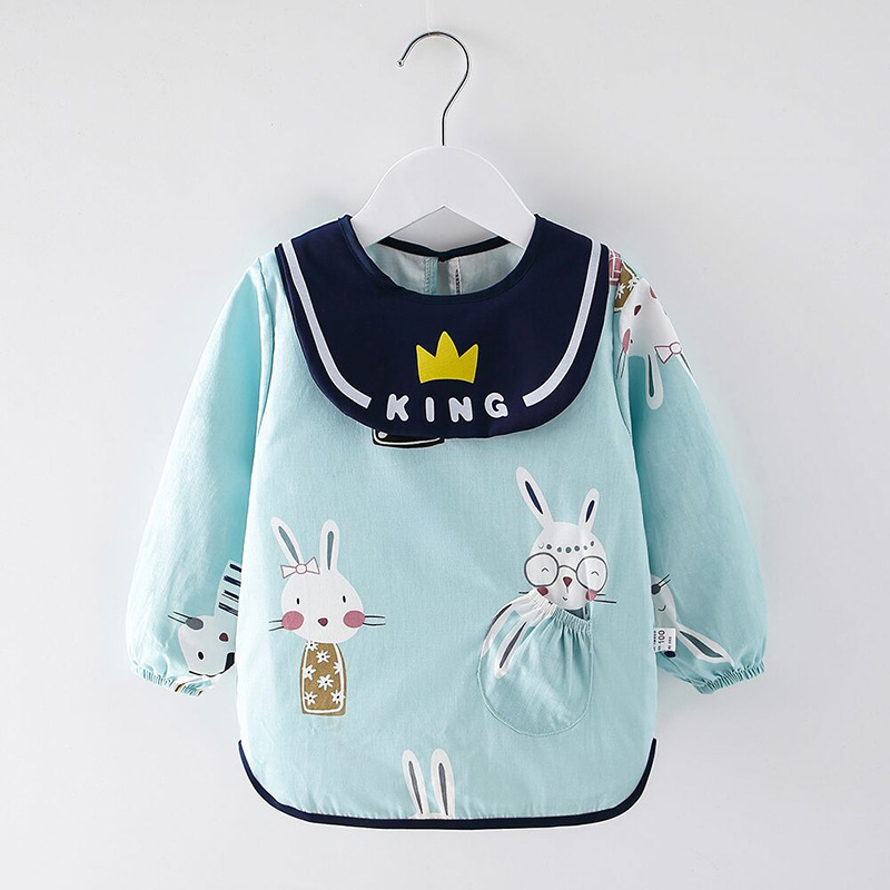 Abrigo de algodón puro para niños impermeable otoño e invierno Bebé de manga larga bebé anti-vestirse comer ropa protectora delantal blusa Nuevo