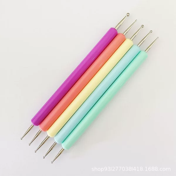 Nail Art special macaron double-headed point drill point flower point pen 5 PCs suit wholesale 5 color Rod