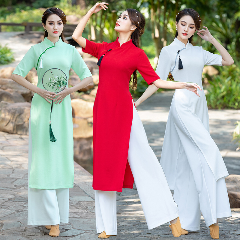 Yunshang square dance classical ethnic Chinese style practice clothes slimming dance clothes performance clothes body dance cheongsam 2205