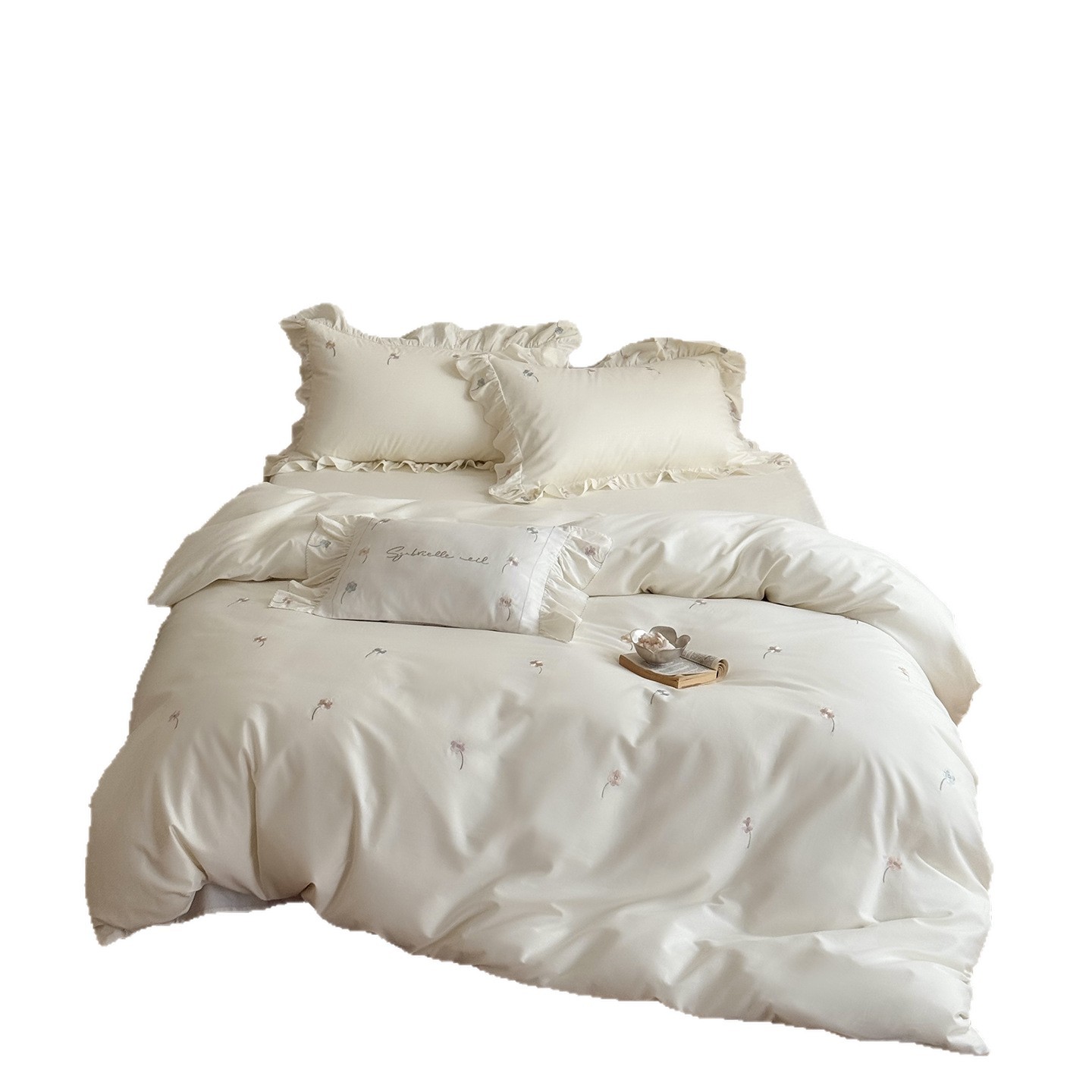 Francia ~ 100 piezas de cuatro piezas de encaje de algodón bordado otoño-invierno cama cama cama desnuda cama cama cama