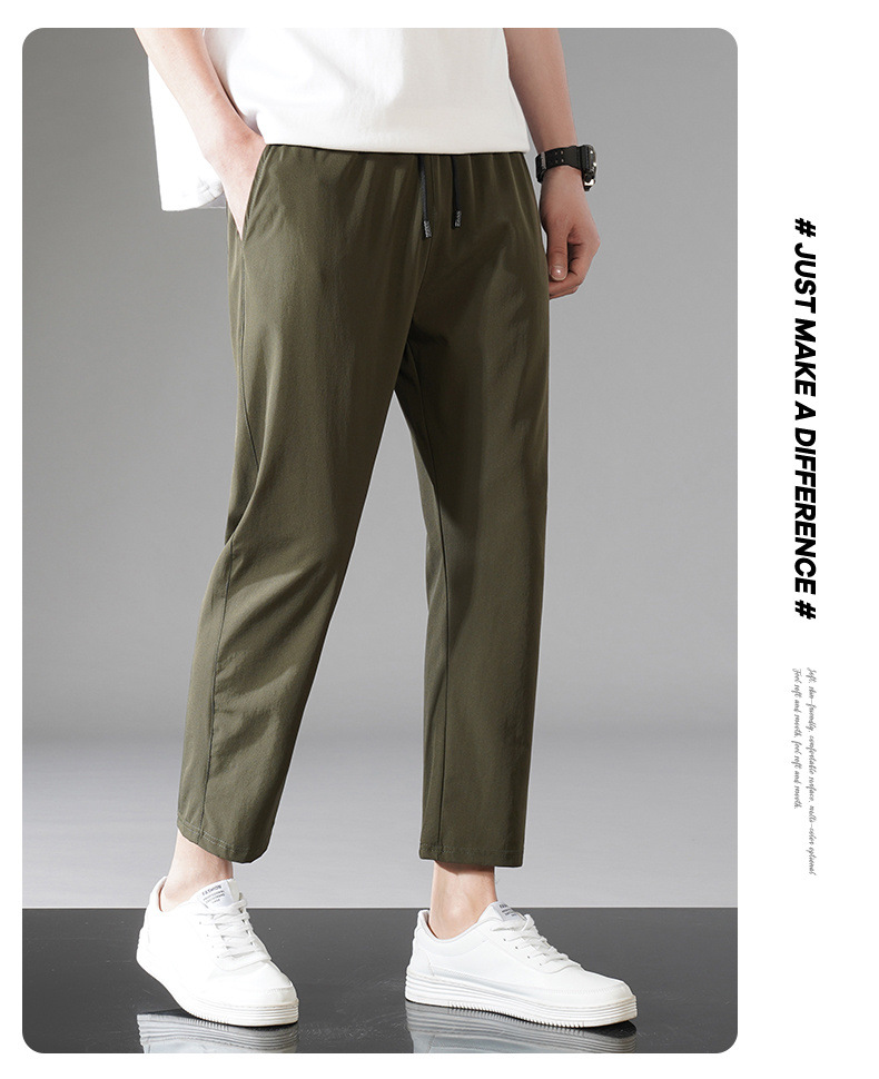 冰丝裤子男夏季新款薄款运动休闲九分裤大码宽松直筒卫裤速干男裤详情16