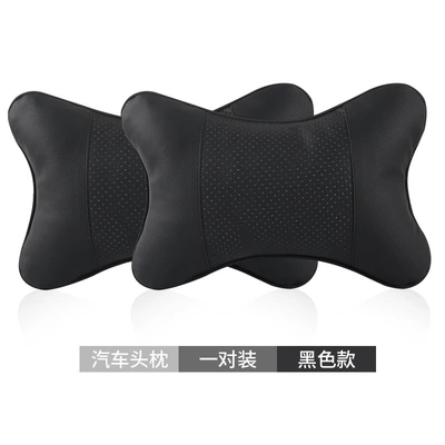 Headrest Embroidered Pillow Car Neck - headrest-perforated-double-sided-leather-black-matching