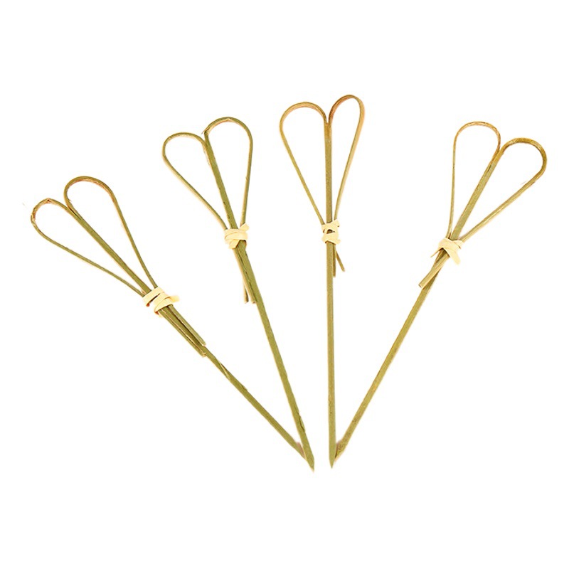 Disposable bamboo stick 100 pcs/pack creative fruit stick scissors stick cocktail decorative stick dessert snack stick