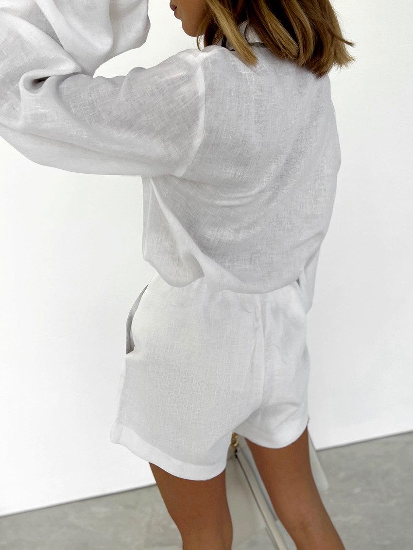 238g Weight Long Sleeve Sleeve Length Cotton Fabric Type Pant Co-ord Set Sets Type 2 Pieces Set Quantity Holiday, Outdoor, Daily Occasion Turndown Neckline Regular Fit Fit Type Solid Color, Lines Pattern Summer, Spring Season Women's Gender Pocket Design Streetwear Style Holiday Outdoor Daily Women's Streetwear Solid Color Lines Cotton Pocket Pant Co-ord Set Shorts Sets 27