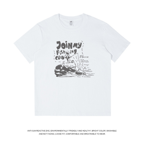 T-shirt streetwear retro short sleeve men summer series new loose round neck pure cotton cool cool shirt for women Ins wholesale