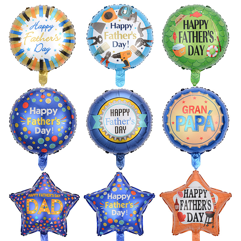 Día del Padre globo Bola de dibujos animados de 18 pulgadas tema inglés feliz vacaciones decoración papá globo película de aluminio