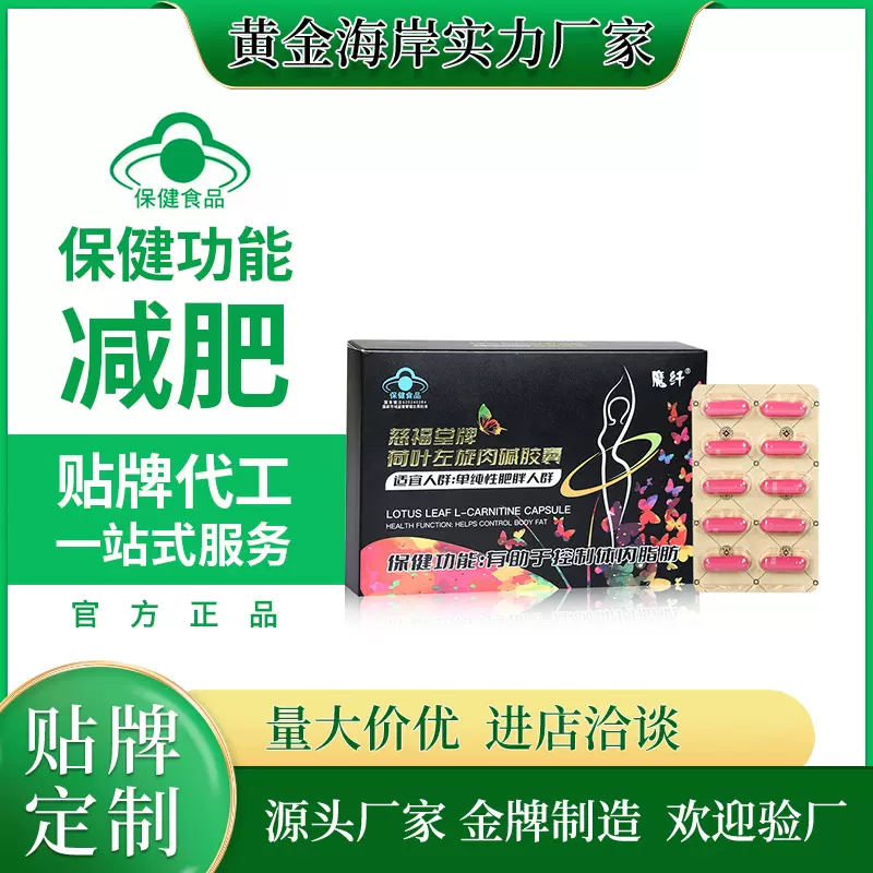 慈褔堂牌荷叶左旋肉碱胶囊控制食欲饱腹感强蓝帽减肥胶囊厂家批发