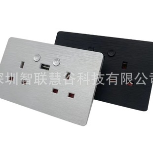 British regulations WIFI smart APP Sound Control switch socket double independent button control with USB wall socket