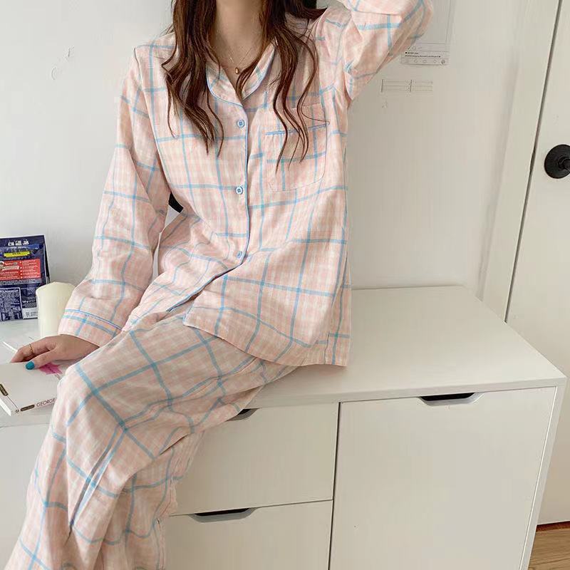 Nuevas celebridades de Internet ins viento primavera otoño pijamas mujeres de manga larga versión coreana japonesa dulce y lindo traje de servicio a domicilio de confinamiento