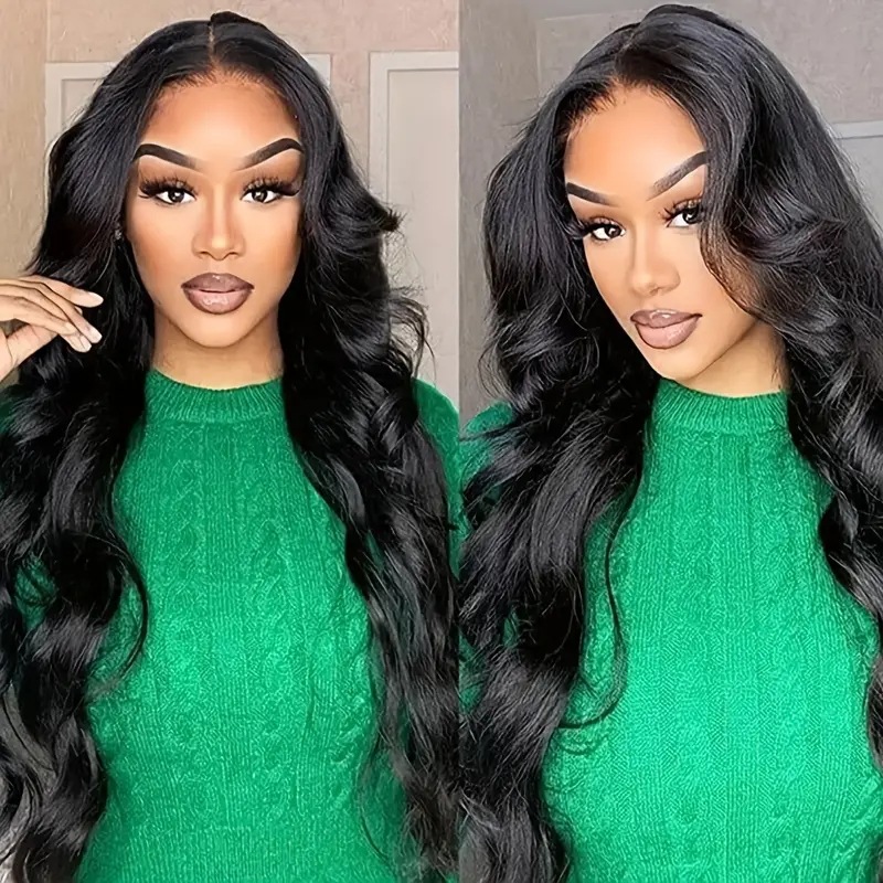 Peluca sintética de ondas con lace front para mujer_voghion.com