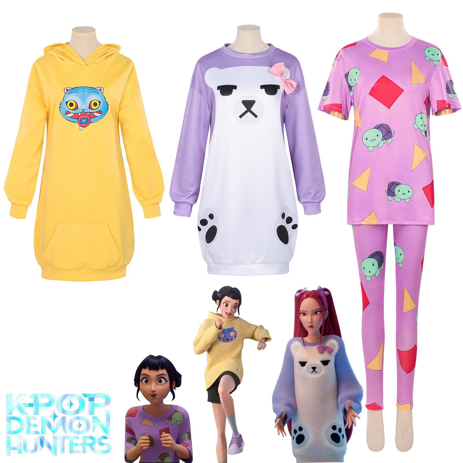 Hunter Witch Group K-Pop Shaga Boy Zoe Mirah Pajamas Sweatshirt Anime Full Set Cos Performance Clothes