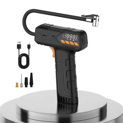 Car-Mounted Wireless Air Pump, Multi-Functional Portable Charging Pump, Bicycle and Electric Vehicle Dual-Use Air Pump (Hava nasosu) - wireless-charging-digital-display17-cylinders1800mah2with-light