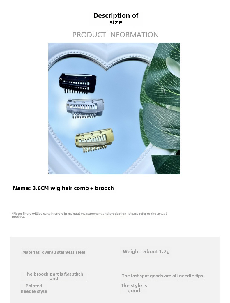Vendita calda transfrontaliera in acciaio inossidabile Chunni clip + spilla cappello clip parrucca pezzo di capelli in acciaio inossidabile elastico BB clip_voghion.com