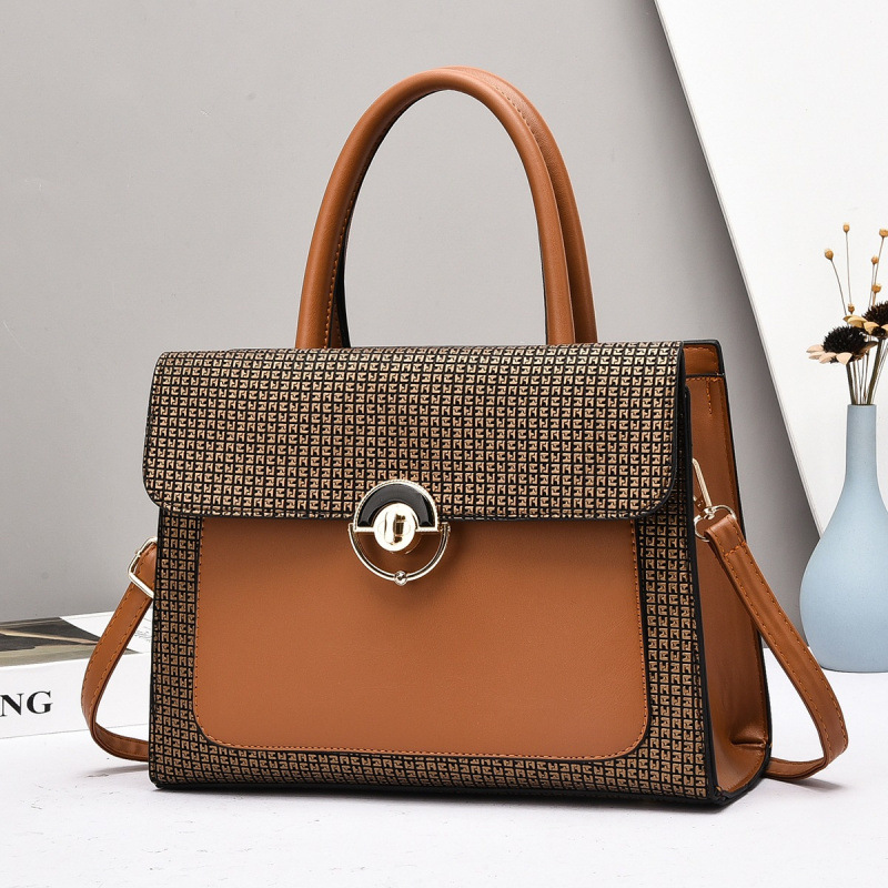 格纹锁扣手提包精致单肩包大容量通勤单肩包时尚包包Handbag|undefined