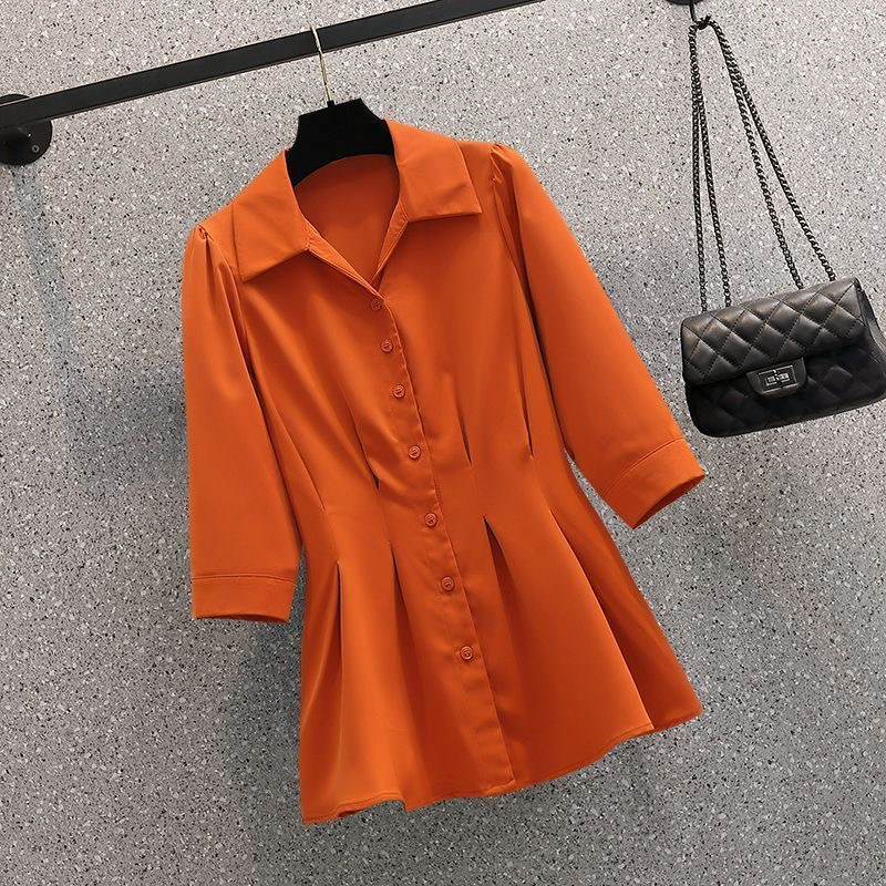 Women's Clothing Plus Size Women's Clothing To Cover The Belly And Make You Look Thin Shirt Solid Color Slit Flared Pants Two Piece Suit_voghion.com
