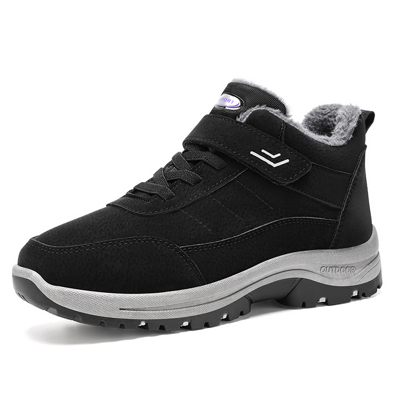 Invierno de hombre zapatos de algodón transfronterizos botas de algodón de gran tamaño más vello grueso botas de nieve pareja de comercio exterior calentamiento zapatos de caminar