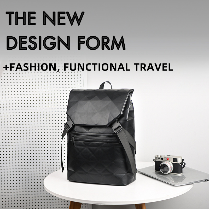 Men's Lingge 15.6 Business Commuter Computer Bag Trendy Cool Large Capacity Fashion Travel Backpack_voghion.com