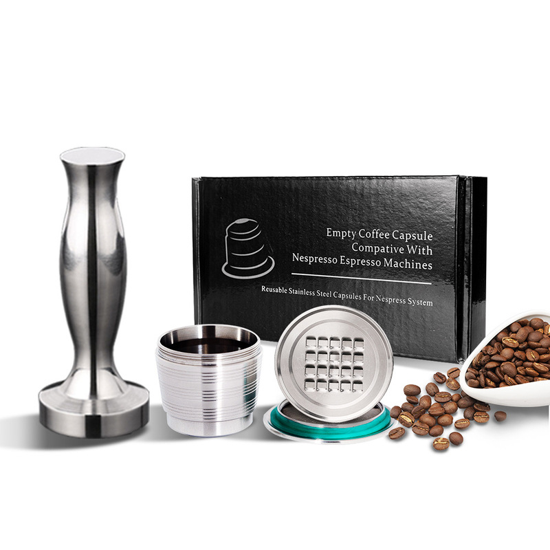 Unlimited use filling type NESPRESSO food grade stainless steel 304 coffee capsule spoon brush suit