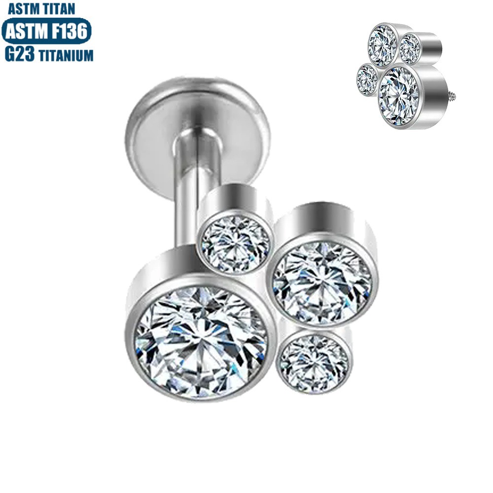 Labret stud lip piercing jewelry styling detail