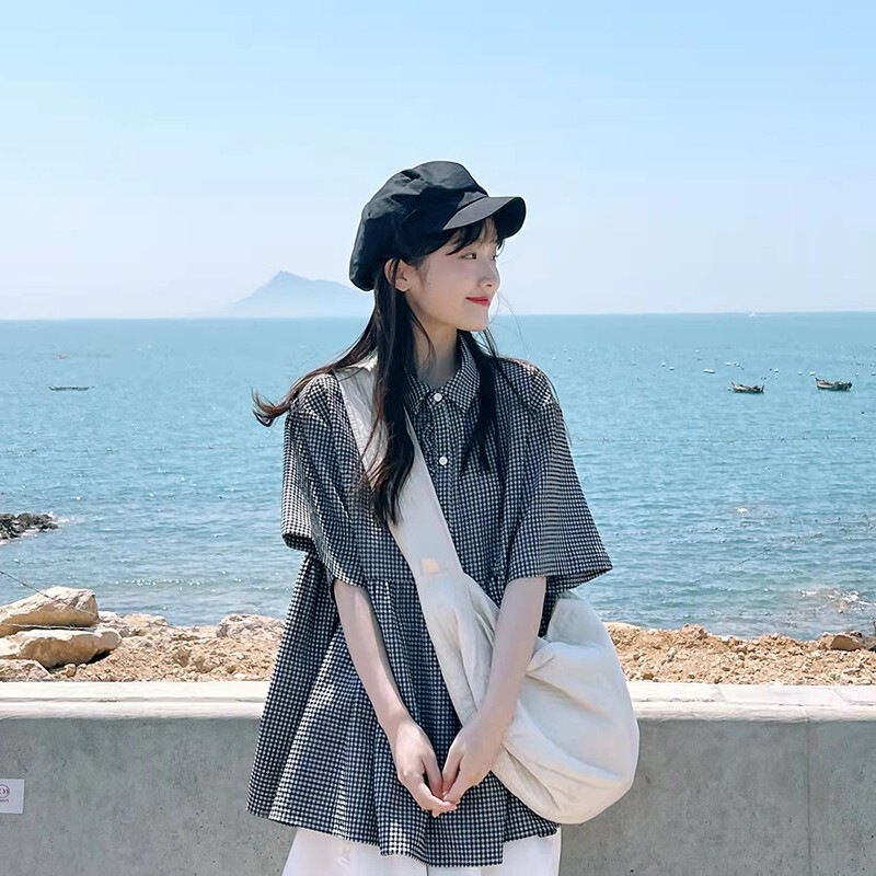 Korean-Style Dongdaemun Summer New Design Niche Shirt, Loose Casual Babydoll Shirt, Plus-Size Women's Top Korean-Style Dongdaemun Summer New Design Niche Shirt, Loose Casual Babydoll Shirt, Plus-Size Women's Top