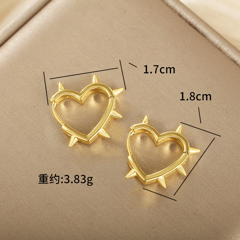 Xuping Cross-border hip-hop personalidad de estilo de amor en forma especial pendientes de orejas de temperamento de alto nivel de nicho mujeres al por mayor