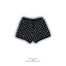 短裤优雅风气质通勤夏季热裤阔腿裤女高腰钉珠亮片时尚百搭566