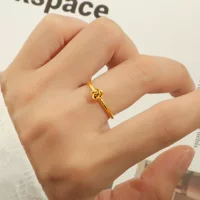 Корейский новый стиль ins ветер розы цветы титановые стальные кольца женские нишевые высокого уровня моды минималистский круг кольцо женщины