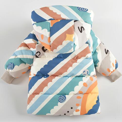 Children's Cotton Coat, Long Version, Korean Style, Cute and Thick Cotton Coat for Boys and Girls