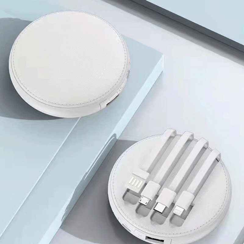 Cable de autocarga USB con cuatro cables de pantalla digital cargador, fuente de alimentación portátil al aire libre, 20000 mAh de gran capacidad