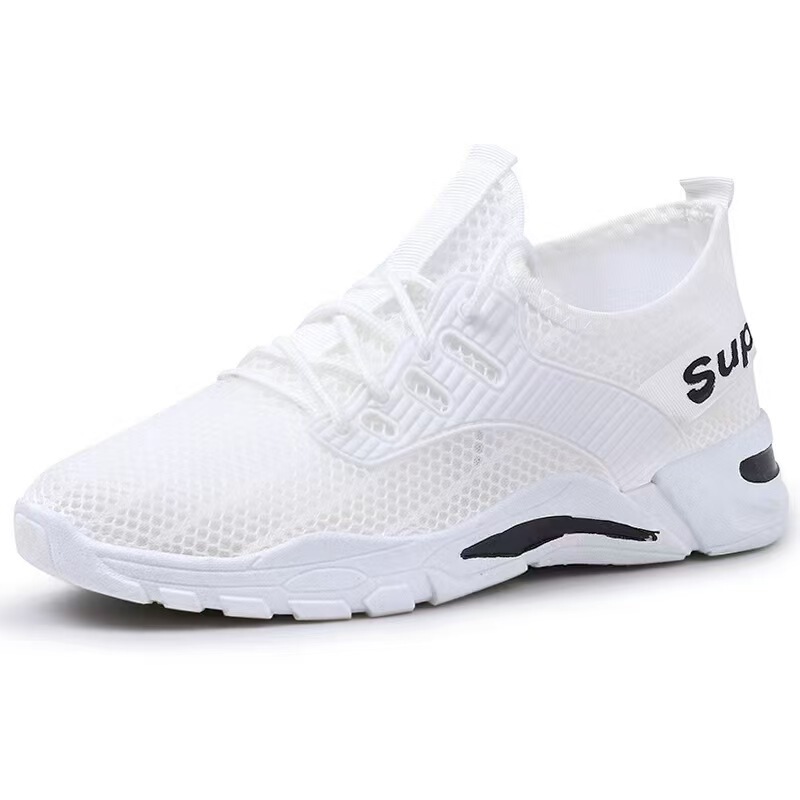 Factory Direct Sales of Summer Men's Mesh Fabric Shoes, Lace-Up Breathable Mesh Sports Shoes, Thin Lightweight Running Shoes