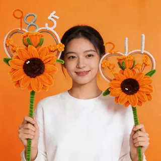 成品2026新款985向日葵纯手工扭扭棒编织一举夺魁高考创意礼物