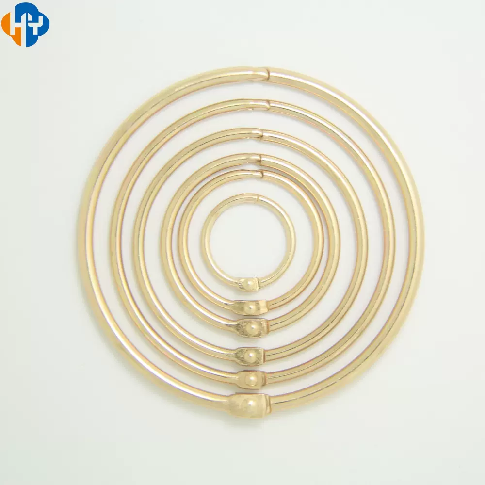 供应浅金色卡圈金属活页环书圈开口铁环装订圈活页扣文具配件