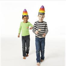 丹麦彩虹塔帽幼儿园早教感统训练器材儿童塑胶圆形小丑平衡帽