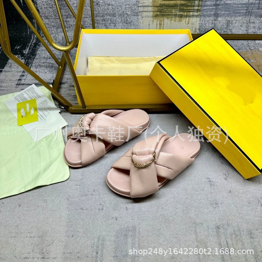 2025 весна-лето новые ретро-туфли с металлической пряжкой, модные туфли-лодочки, плоские тапочки, верхняя одежда, сандалии для женщин
