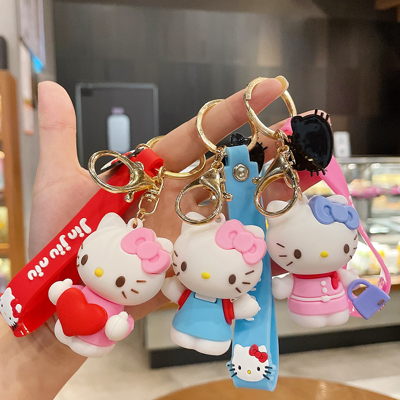 KT cat keychain pendant cartoon soft pla...