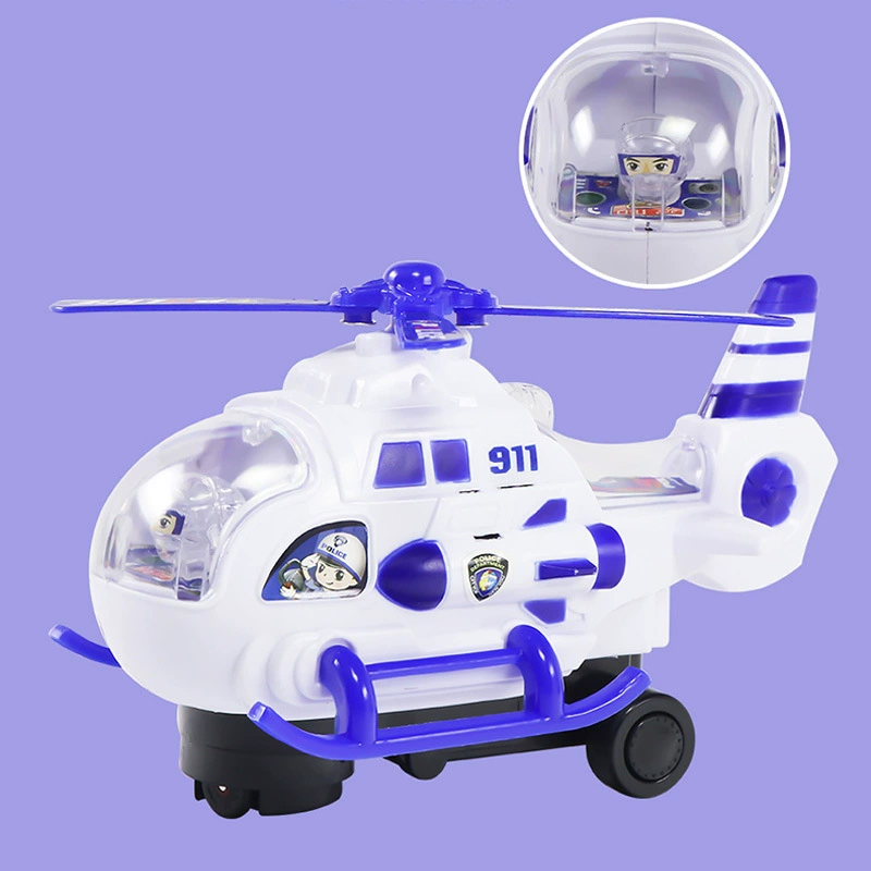Electric universal helicopter for boys and girls, airplane, lightweight music toy car, child police