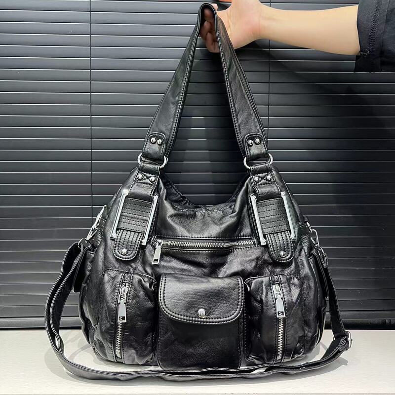 クロスボーダー専用レディースファッションY2Kギャルマルチポケット机関车バッグ大容量水洗い日韩トレンドショルダーバッグ|undefined