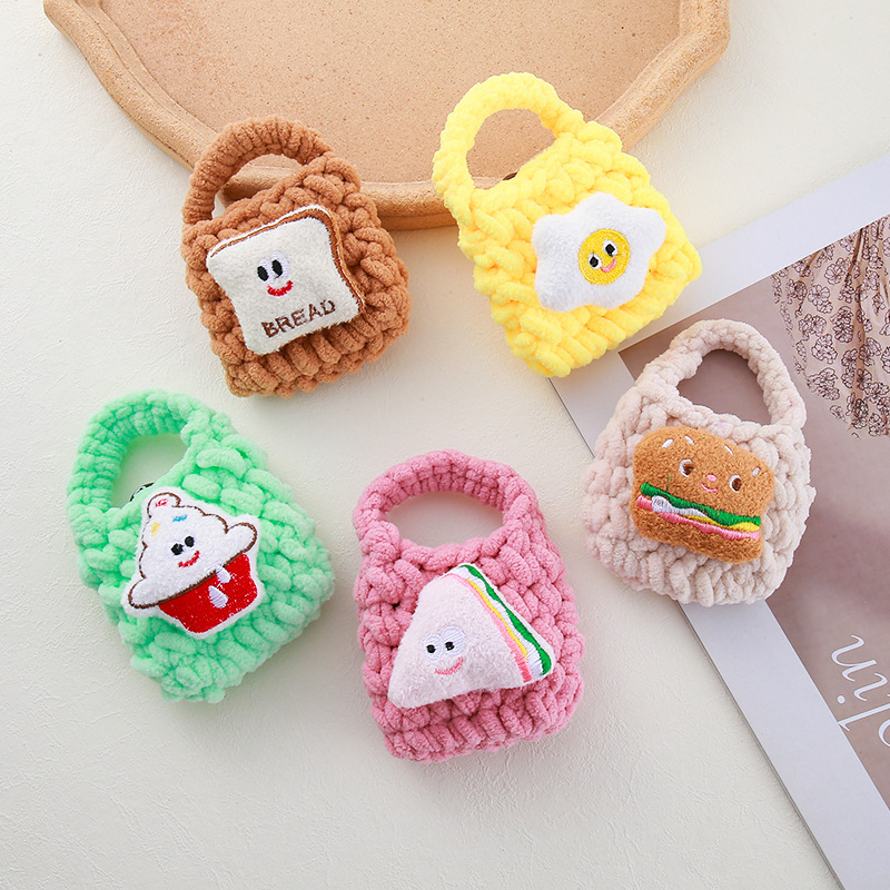 Monedero de hamburguesa de felpa, pequeño libro rojo, el mismo estilo, bolsa de auriculares de juguete Kapibala, muñeca de la serie de dibujos animados, dinero personalizado