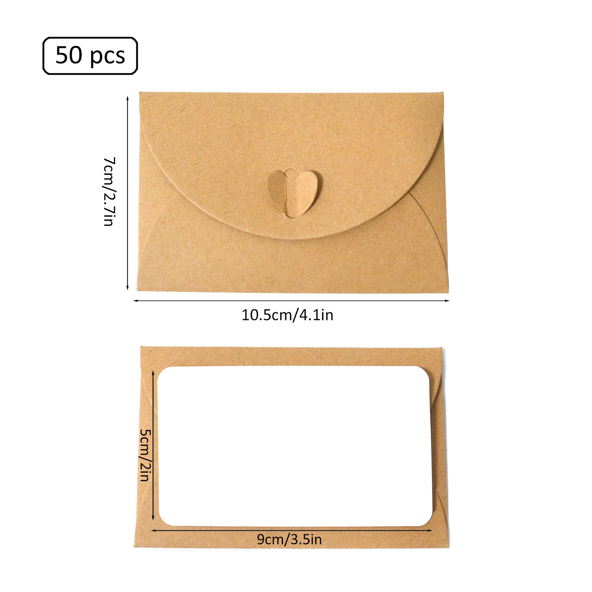 爱心信封02-50pcs 尺寸