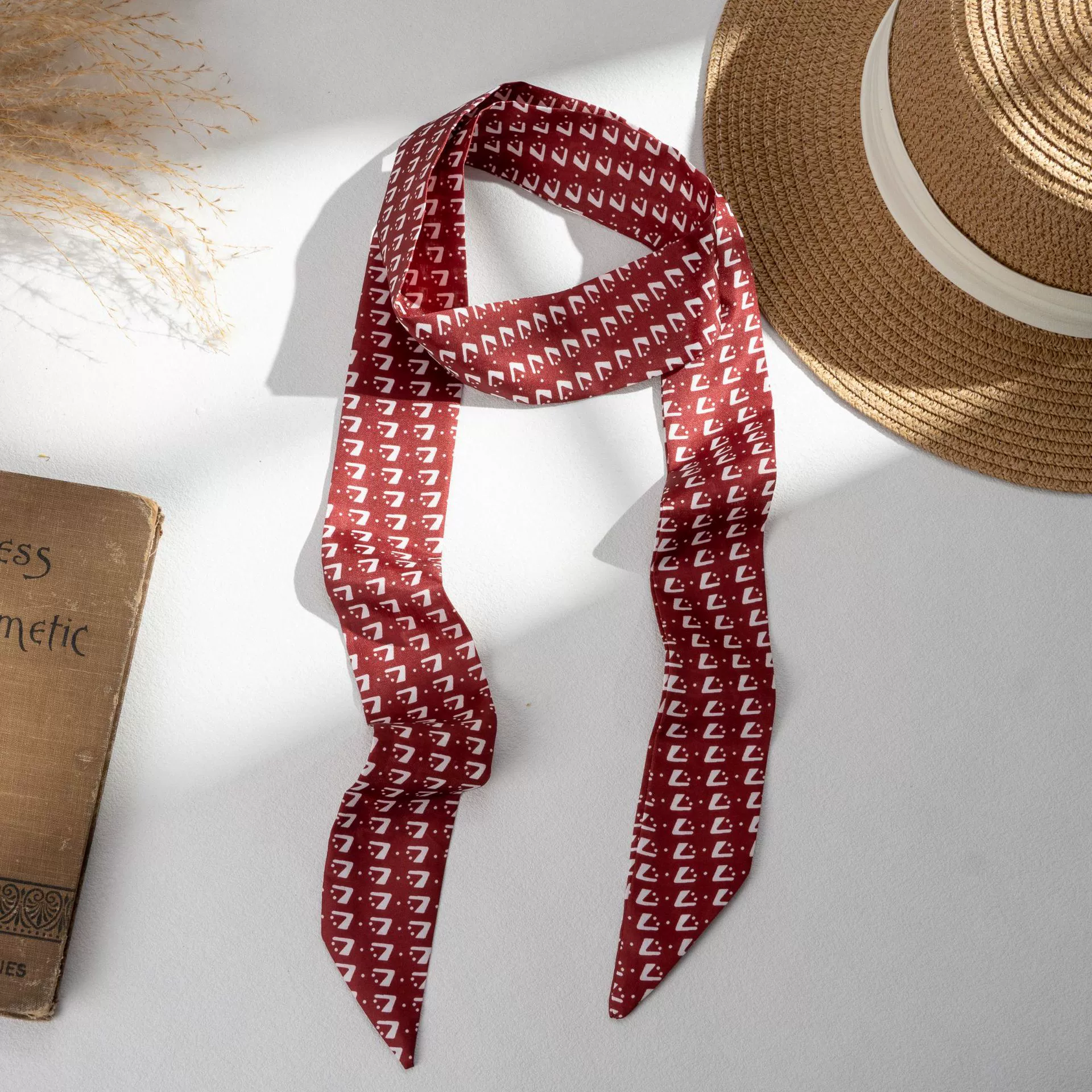Silk Scarf Hairband (Suhang) long streamer 89×3.8 cm, lightweight gift box option