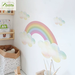 Funlife彩虹天堂儿童房背景装饰墙贴 幼儿园墙面卡通贴画 LGWS022