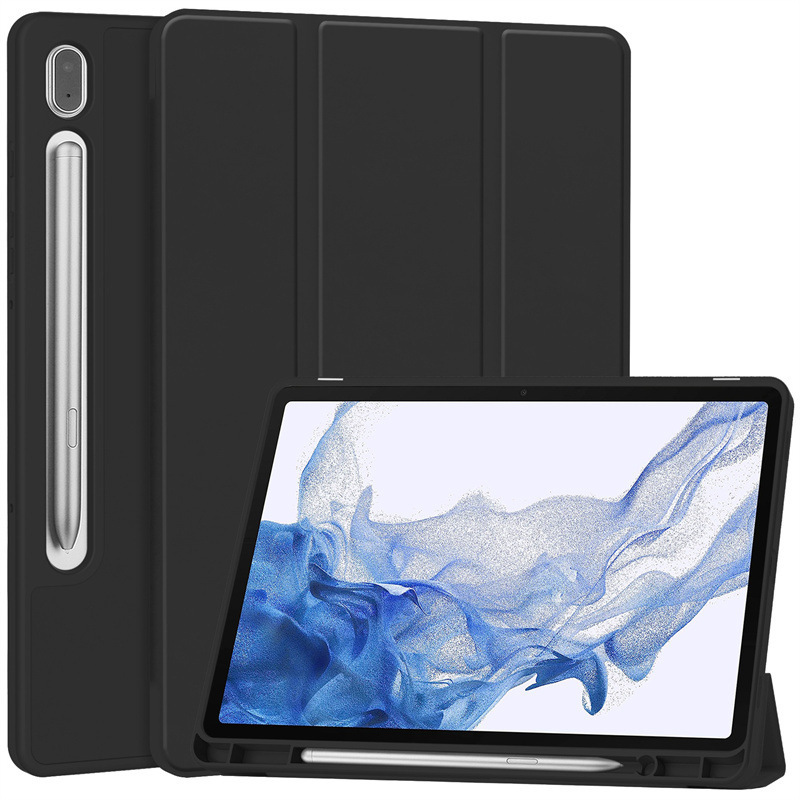 Suitable for Tab S10+ Leather Case S9Ultra Soft Shell S8 with Pen Slot S6Lite Samsung Tablet Protective Case Same Color