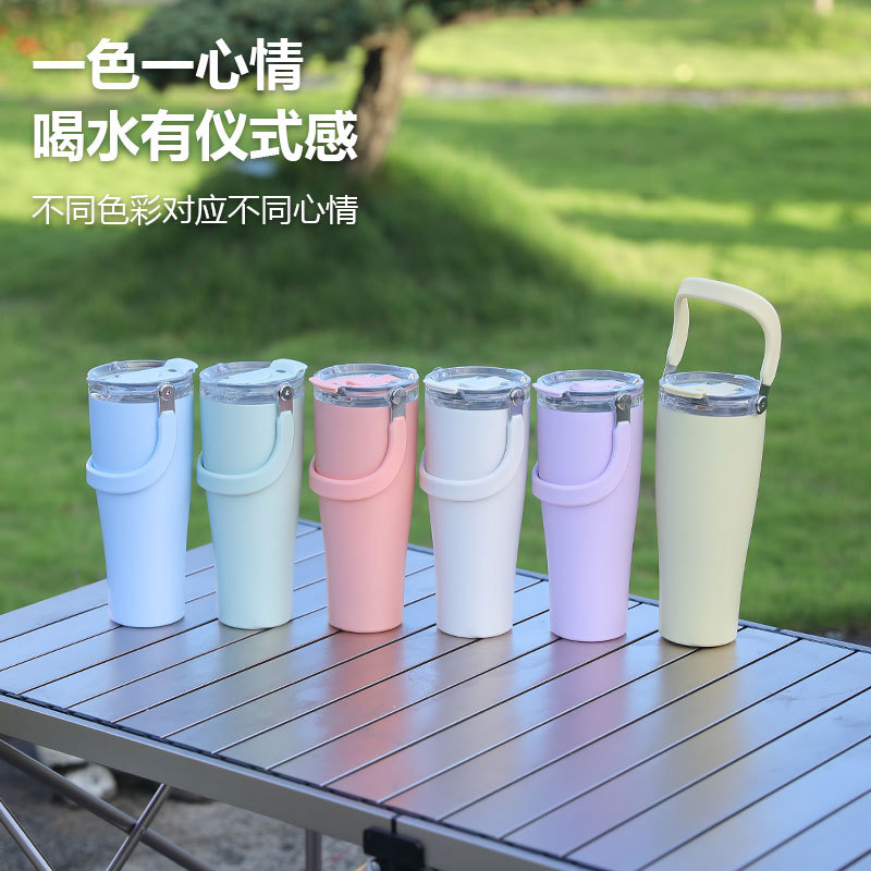 Amazon 40 Taza de agua de acero inoxidable roja Taza de oficina al aire libre Taza de aislamiento de calor de mujer Taza de acero inoxidable