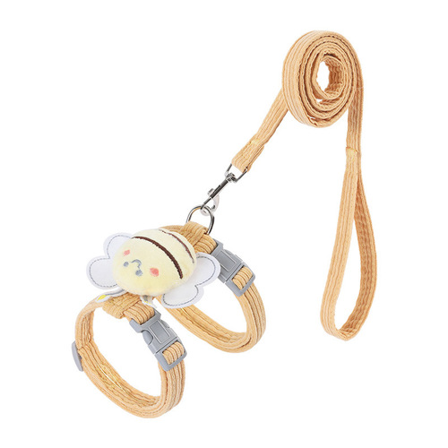 Pet supplies cute little bee cat leash anti-slip T-shaped adjustable chest harness cat walking rope