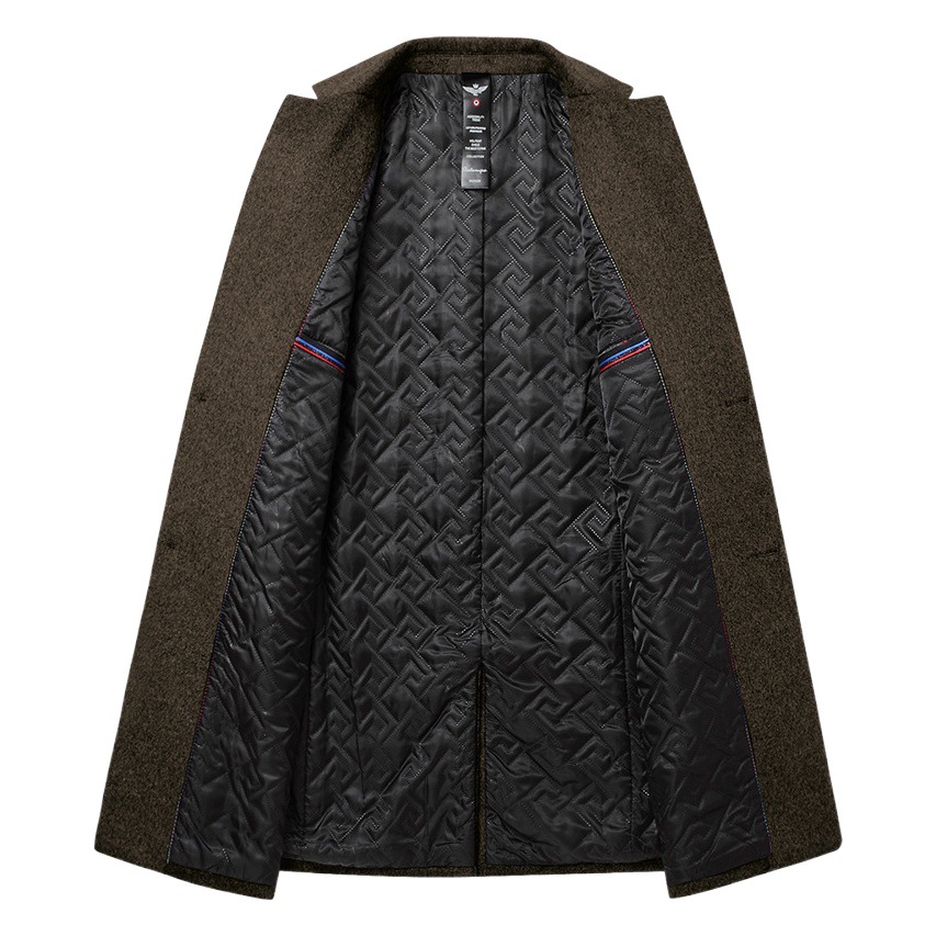 Otoño e invierno abrigo de lana de media longitud abrigo de lana casual de mediana edad para hombres 2023 nueva gabardina ropa de hombre