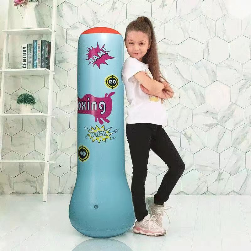Children's Boxing Sandbag Tumbler Boxing Column Inflatable Fitness Vertical Sandbag Kidsren's Toy Boxing Training Equipment