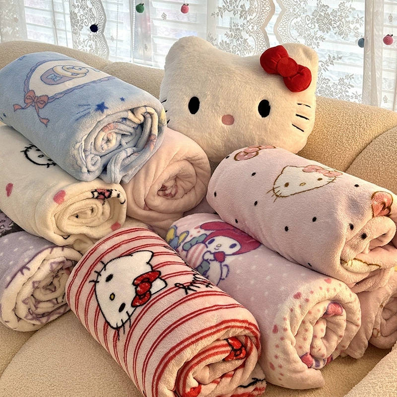 Международная торговля мультфильм Sanrio молочное бархатное утолщенное одеяло одеяло с кондиционером офисное одеяло для обеда трансграничный подарок оптовая продажа одеяла