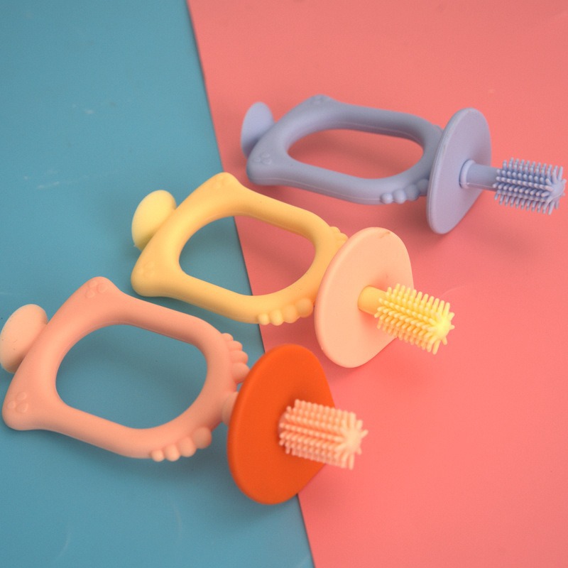 Baby Silicone Latex Toothbrush 0-3 Years Old Soft-Bristled Oral Cleaning Tongue Brush Toddler Teeth Care Toothbrush