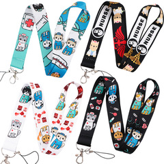 貓咪醫生卡通手機繩 證件卡織帶吊牌掛繩掛脖鑰匙鏈狗狗醫生掛繩